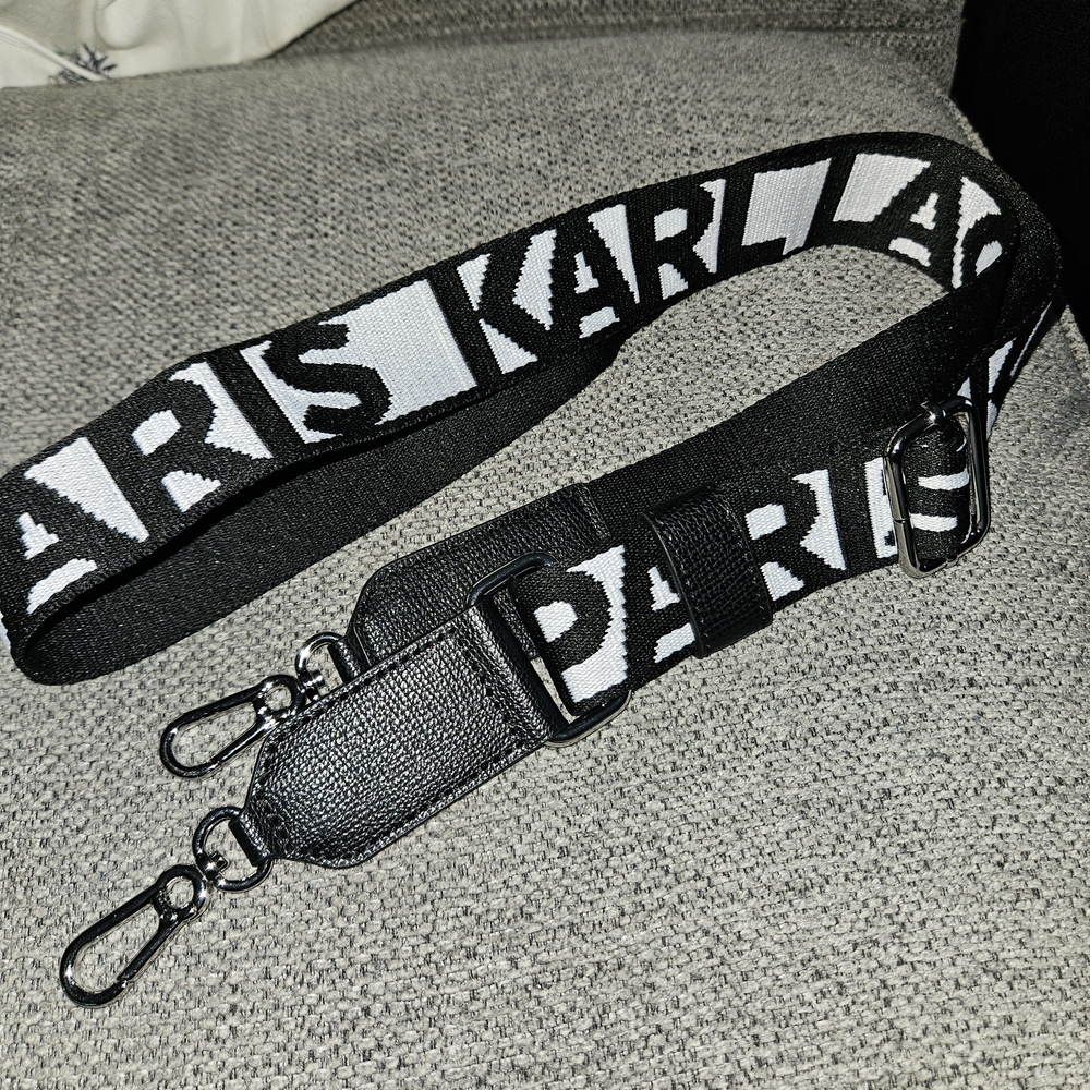 Karl Lagerfeld Black and White Crossbody Strap